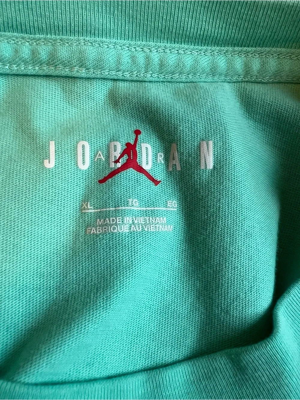 Jordan Short-Sleeve Crewneck T-Shirt in Mint Green with White Jumpman